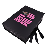 Boîte d'Emballage Personnalisée pour Mèches de Cheveux avec Fermeture en Satin, Sac pour Accessoires et Extensions de Perruques pour Rangement de Cadeaux, en Papier Durable