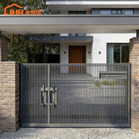 Puerta Peatonal Moderna de Aluminio Personalizada para Jardín de Villa, Pasarela Lateral, Resistente al Óxido, con Recubrimiento en Polvo, Puerta de Entrada, Directo de Fábrica OEM
