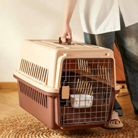 Valise de transport respirante en plastique pour animaux de compagnie, portable, pour extérieur, pour chat et chien, accessoires de voyage pour voiture, vente en gros OEM