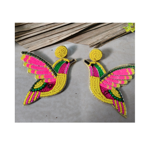 Boucles d'oreilles artisanales haut de gamme avec perles, travail manuel complexe, bijoux uniques et élégants pour femmes, pour fêtes, mariages, soirées festives. - Product Image 6