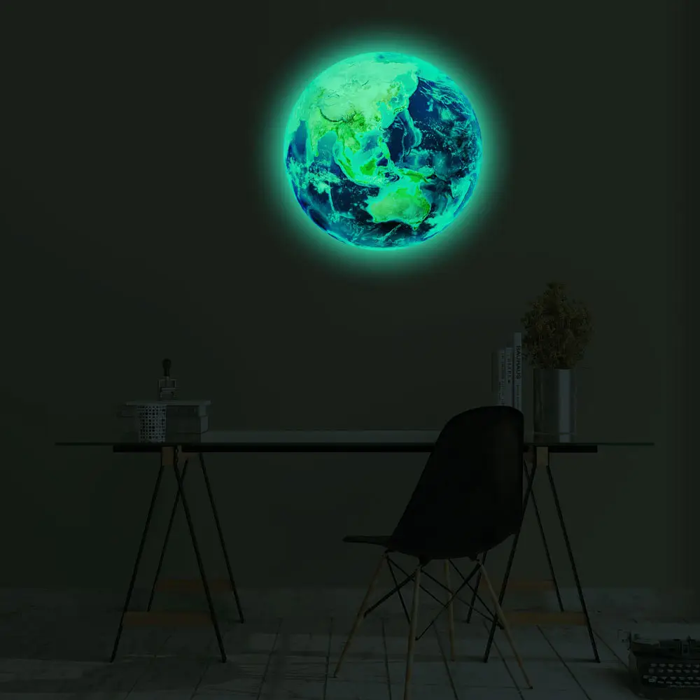 New Fluorescent Moon Earth Glow In Dark Stars Luminous On Wall Stickers For Kids Room Living Room Bedroom Home Decor Decal