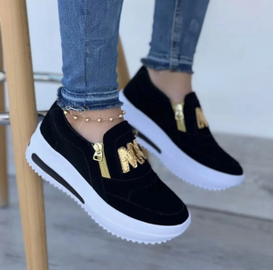 Sneakers Casual da <span class=keywords><strong>Donna</strong></span> All'ingrosso Estive <span class=keywords><strong>con</strong></span> Rialzo in PU Vulcanizzato <span class=keywords><strong>con</strong></span> <span class=keywords><strong>Cerniera</strong></span> Taglie Forti - Product Image 5