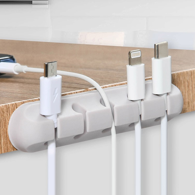 Silicone Solid-color Multifunctional Cable Organizer - For Office Desks