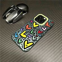 Coque de téléphone élégante pour iPhone Xs Xr 11 12 13 14 15 16 17 Pro Max Lovely Heart Hard Antichoc Phone Case