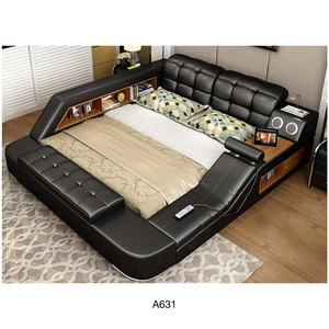 Muebles de Dormitorio, Cama King Size Multifuncional con Almacenamiento, Diseño Antiguo de Madera - Product Image 1