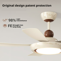 Nuevo Diseño de Ventilador de Techo Moderno de 52 Pulgadas y 100W con Luz LED, Control Remoto de 6 Velocidades, 5 Aspas, Regulable, Multifunción, para Sala de Estar