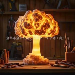 Mushroom Cloud Table Lamp Led Resin Desktop Ornament Usb <b>Plug</b> Night Light Decorative Lamp - Product Image 3
