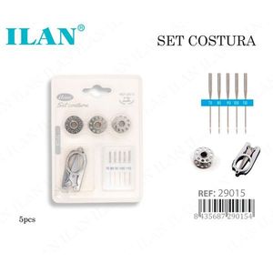 Set da Cucito Ilan con Bobine, Aghi e Forbici Pieghevoli 5 Pezzi per Uso con Macchina - Product Image 1