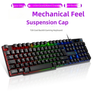 Tastiera da <span class=keywords><strong>Gaming</strong></span> T-WOLF T20 Cablata Retroilluminata USB Ergonomica Impermeabile con Layout Arabo/Spagnolo/Russo e Supporto per Polso - Product Image 2