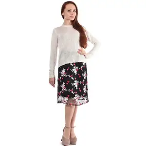 Plus size elegant skirts short embroidery lace skirts bodycon floral table skirts