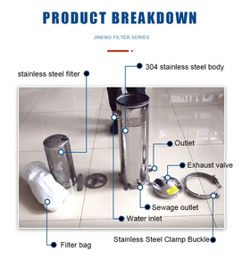 Carcasa de Filtro de Bolsa Sus304, Unidad de Filtro de Agua Pura para Bebidas, <span class=keywords><strong>Filtros</strong></span> de Bolsa de Acero Inoxidable Utilizados en Línea de Recubrimiento de Pintura y Electroforesis - Product Image 4