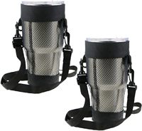 Porte-bouteille en maille avec sangle Sling Sac de transport de bouteille d'eau Manchon de bouteille d'eau avec bandoulière réglable