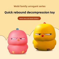 Jouet anti-stress en caoutchouc à œil incliné - Poussin jaune miniature - Idéal pour la décompression et le soulagement de la tension - Jouet indispensable