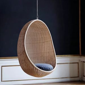 Silla Colgante de Mimbre de Alta Calidad para Exteriores, Silla Tipo <span class=keywords><strong>Hamaca</strong></span> para Interiores, Jardín, Hotel, <span class=keywords><strong>Terraza</strong></span> - Product Image 1