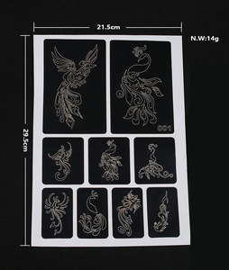 Stencil Temporanei Riutilizzabili per Tatuaggi su Viso e Corpo, per Pitture Glitterate, Matrimoni, Feste di Compleanno, Concerti, Modelli per Tatuaggi HH - Product Image 5