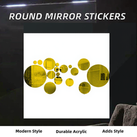 Youyizuo 32 pièces/ensemble, autocollants muraux circulaires en acrylique créatifs et modernes pour la décoration de la chambre à coucher, du salon, du mur derrière la télévision