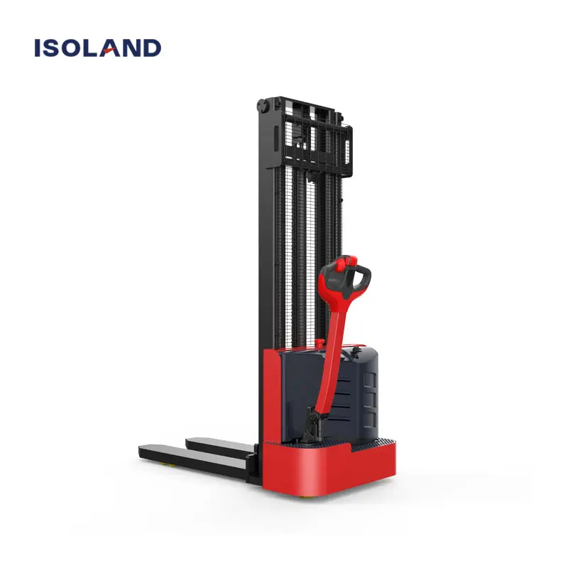 1.5 Ton Electric Lift Truck Red And Black Color Lift Truck China Factory Electric Pallet Stacker