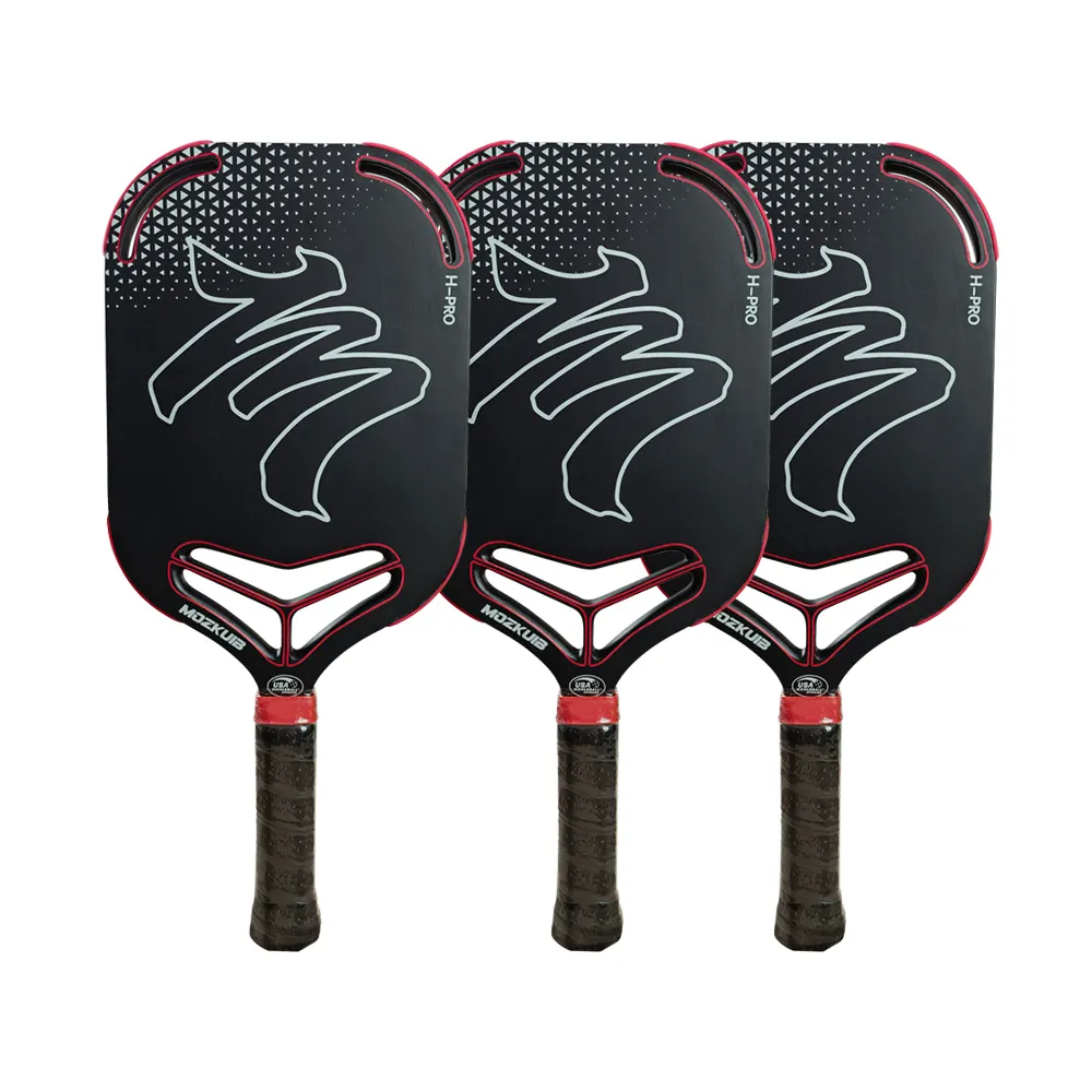 3pcs Diamond Open Black and Red Smooth Surface T700 Pickleball Paddles Available Carbon Fiber Pickleball Racket for Sports