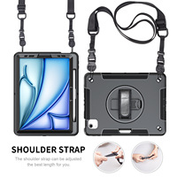 Dernière Housse Robuste Antichoc Rotative à 360° pour iPad Air 6 11 Pouces M2 2024 avec Dragonne et Bandoulière