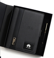 Carnet de Notes A5 en Cuir PU Personnalisé avec Recharge Sans Fil, Agenda, Banque d'Alimentation Multifonction et Logo Lumineux Rechargeable