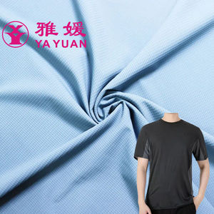 Spot frio casual esportes fitness t-shirt de alta resistência <span class=keywords><strong>nylon</strong></span> spandex jacquard quadriculado tecido - Product Image 1