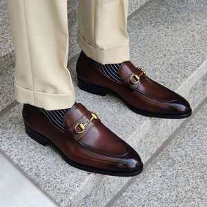 Nouvelles Chaussures Britanniques Tendance pour Hommes - Mocassins en Cuir Véritable à Lacets, Bout Carré, Formels et Décontractés, Antidérapants et Respirants - Product Image 1