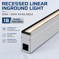 Luz lineal LED empotrada en el suelo OEM ODM, lámpara de suelo enterrada continua y uniforme para entrada de hotel, plaza comercial, promenada comercial