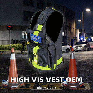 Gilet de sécurité personnalisé de haute qualité OEM, haute visibilité, polyester, unisexe, pour agents de sécurité, logo personnalisé, options de couleur, toutes saisons - Product Image 2