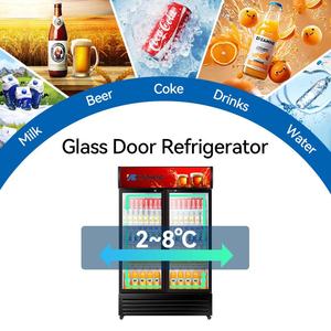 Réfrigérateur commercial YINZHENG à porte simple, refroidissement par air, pour boissons, avec tube en cuivre, vitrine verticale en verre pour supermarché - Product Image 4