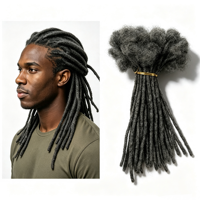 Extensions de dreadlocks 100 % cheveux humains vierges, faits à la main, texture naturelle, pour coiffure en salon et tressage professionnel