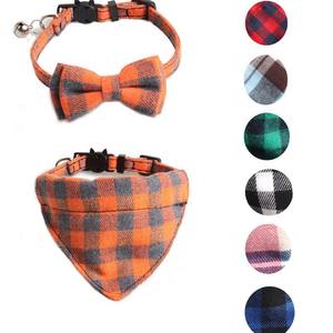 Collar para Perro con Lazo Multicolor, Campanas y Pañuelo, Ajustable, Suave y Lindo para <span class=keywords><strong>Cachorros</strong></span> y Gatos - Product Image 1