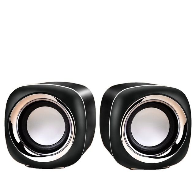 Professional OEM Mini Computer Speaker 3W X 2 Power Output USB Powered Multimedia Audio Device Electroplated Surface for Gift