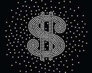 Hot Fix Pink Motif Rhinestone Money Bag Design Iron-On Transfer <strong>Dollar</strong> Applique for T-Shirts and Bling Accessories - Product Image 5