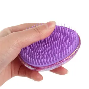 Escova de cabelo de ovo emaranhado portátil ferramentas de estilo desembaraçado pente de cabelo salão de beleza pente de cabelo glitter cor estrela viagem