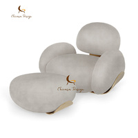 Fauteuil de luxe moderne pour hall d'hôtel, canapé de salon en tissu, fauteuil individuel, chaise de sol de détente