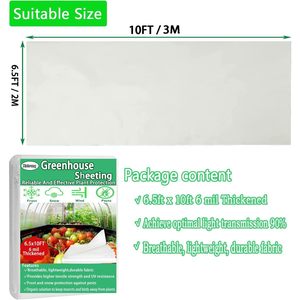 Xstronq Greenhouse <b>Plastic</b> Sheeting 6.5FTx10FT 6 Mil Thick Clear Polyethylene Film Waterproof Wind Frost Dust UV Resistant - Product Image 5