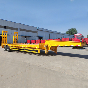 Semirremolque de Plataforma Baja de 2 Ejes Desmontable de 12m de <span class=keywords><strong>Segunda</strong></span> <span class=keywords><strong>Mano</strong></span> Barato para Transporte de Excavadoras, <span class=keywords><strong>Remolque</strong></span> de Plataforma Baja de Servicio Pesado - Product Image 2