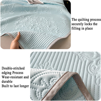 Couette d'été rafraîchissante en soie glacée lavée, couverture douce pour climatisation, tailles Twin et Full, avec bordure matelassée à double couture