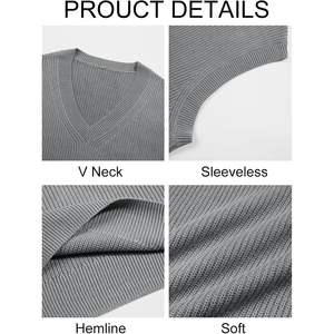 2025 <b>Men's</b> V Neck Summer <b>Sleeveless</b> <b>Sweater</b> Vest Casual Knit Pullover Tops - Product Image 5