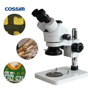Microscope stéréo binoculaire industriel de téléphone de vente en gros 7X ~ 45X bon marché avec le support de support de pilier pour la réparation mobile de Smartphone