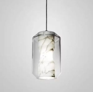 Lámpara de araña de línea larga minimalista moderna de una sola cabeza, luz colgante de cristal gris para comedor, lámpara de tamaño medio - Product Image 2