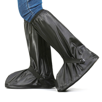 Genou Haute Résistant À L'eau Résistance À L'huile Antidérapant Moto Unisexe Réutilisable Élégant PVC Bottes De Pluie Chaussures Couverture Avec Fermeture Éclair