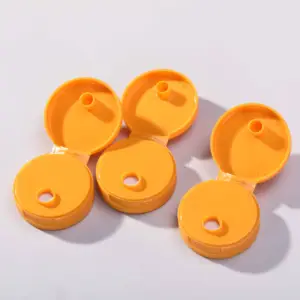 Neue benutzer definierte orange farbene Kappe 38 mm Hals durchmesser Sauce Honig Dressing Flaschen verschlüsse Kunststoff deckel mit Loch für Quetsch flasche