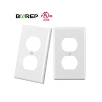 Plaque murale pour prise double BAREP, plaque d'interrupteur 1 poste, polycarbonate thermoplastique incassable, homologué UL, blanc