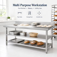 Mesa de Preparación de Acero Inoxidable para Restaurante con Estante Trasero para Cocinas de Hotel, Proveedor de Equipos Personalizados OEM