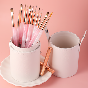 Pinceaux pour nail art, acrylique, motif marbré or et jade, lot <span class=keywords><strong>de</strong></span> 12, pinceaux triangulaires pour <span class=keywords><strong>dessin</strong></span> <span class=keywords><strong>de</strong></span> lignes, modèle portable, stylo gel UV - Product Image 6