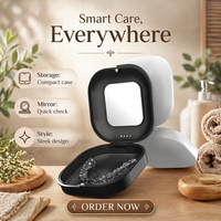 Étui de rangement noir magnétique pour aligneurs dentaires, étui pour appareil orthodontique, étui pour prothèse dentaire avec logo