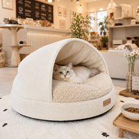 Lit pour chien et chat orthopédique Pet Duke avec mousse à mémoire de forme, auto-ajustable, antidérapant, pliable, housse amovible, respectueux de l'environnement