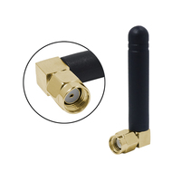 315MHz 433MHz 868MHz 915MHz 2,4G LTE Antena externa Codo Polaridad inversa RP SMA Macho Ángulo recto R/A Antena de varilla de goma 3dbi