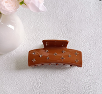 Pince à cheveux en acétate avec strass moyens, clips coquillage uniques, accessoires de mode pour femmes et filles